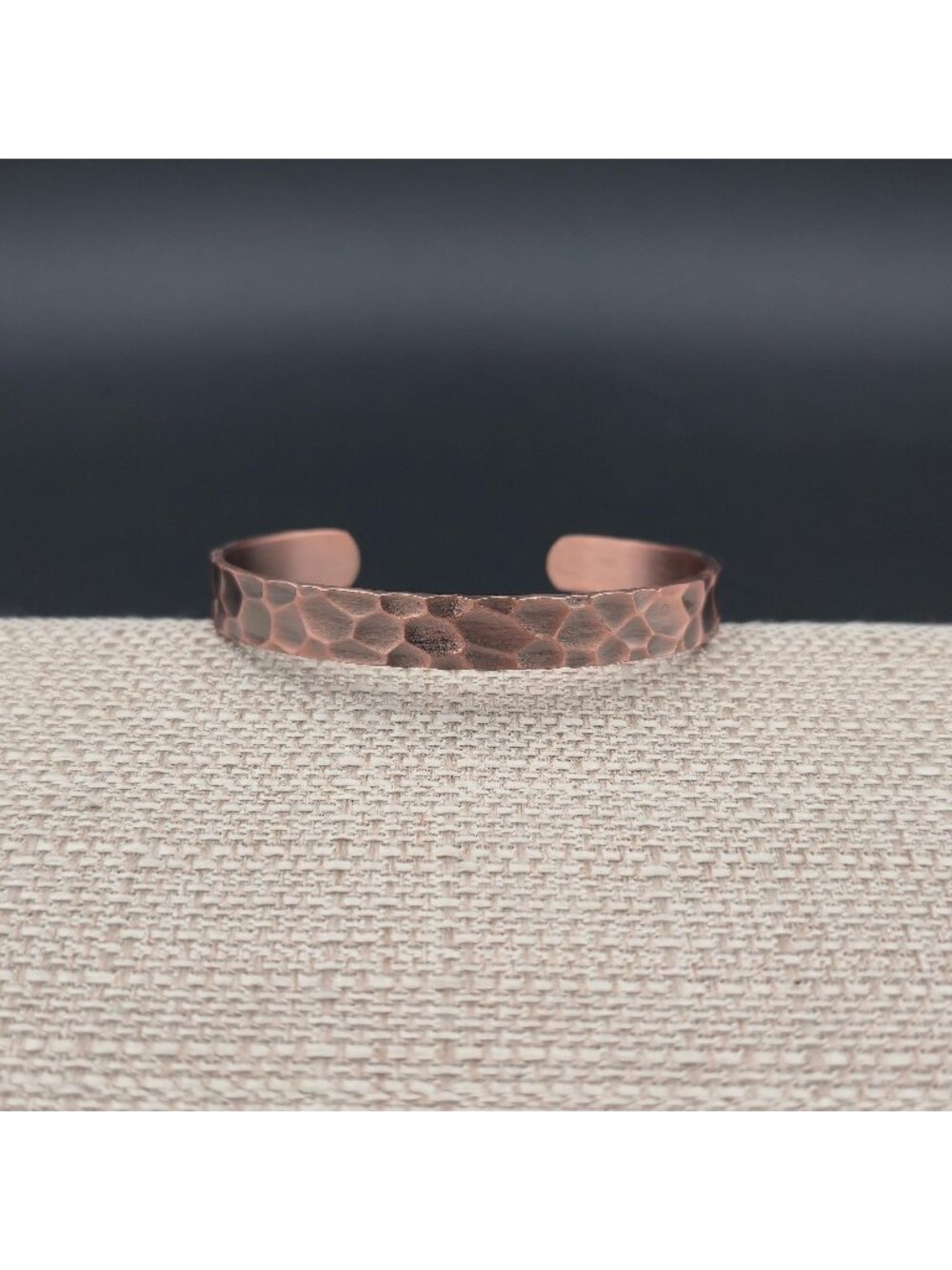 7.5 Inch Copper Hammered Pattern Cuff Bracelet B1162